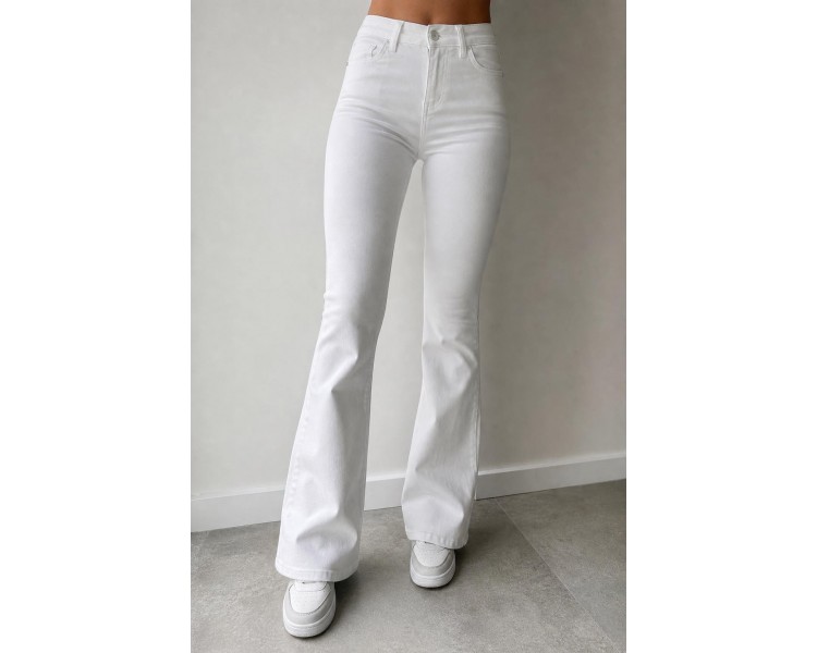 BELE JEANS HLAČE NA ZVON Ines