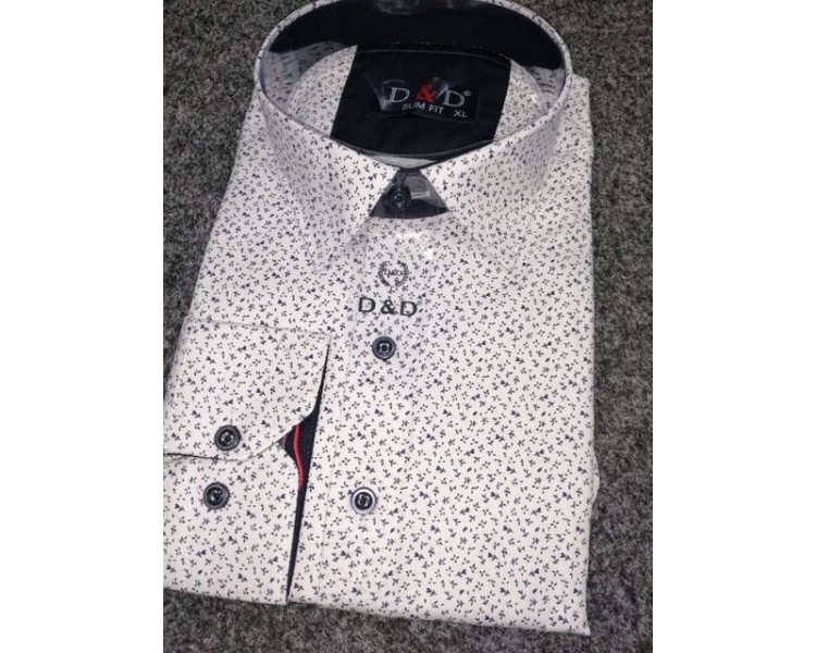 SRAJCA SLIM FIT BeloModra, DOLGI ROKAV