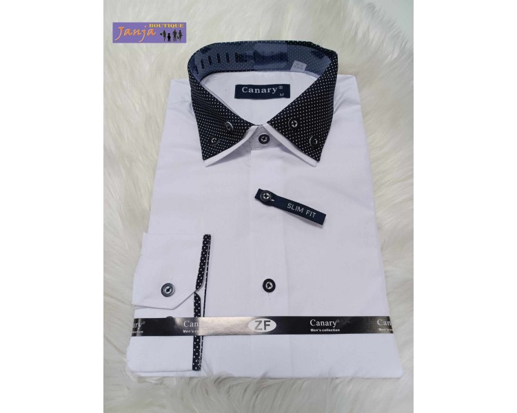 SRAJCA SLIM FIT BELO-ČRNA