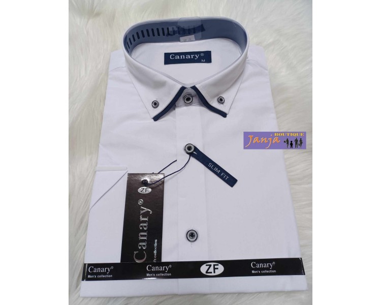 SRAJCA CANARY SLIM FIT BELA, KRATKI ROKAV