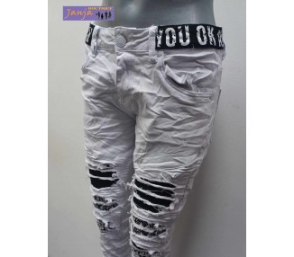 BELE JEANS HLAČE You